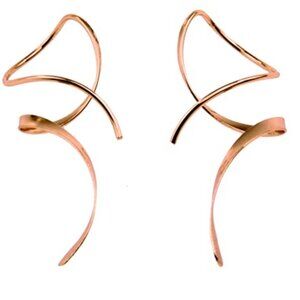 14K Rose Gold Plated Spiral Threader Earrings